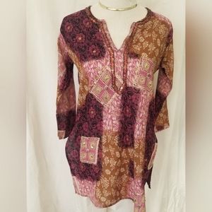 Usharis beaded sequin cotton tunic in medium